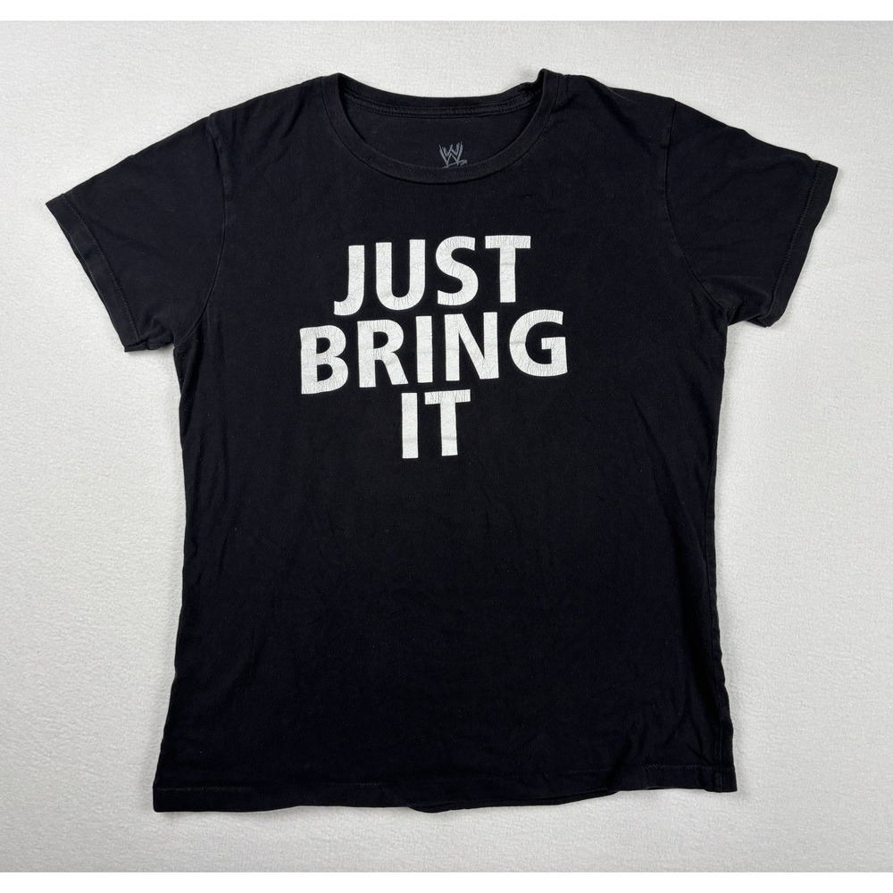 WWE The Rock Just Bring It T-Shirt Youth Large 2012 Black Brahma Bull‎